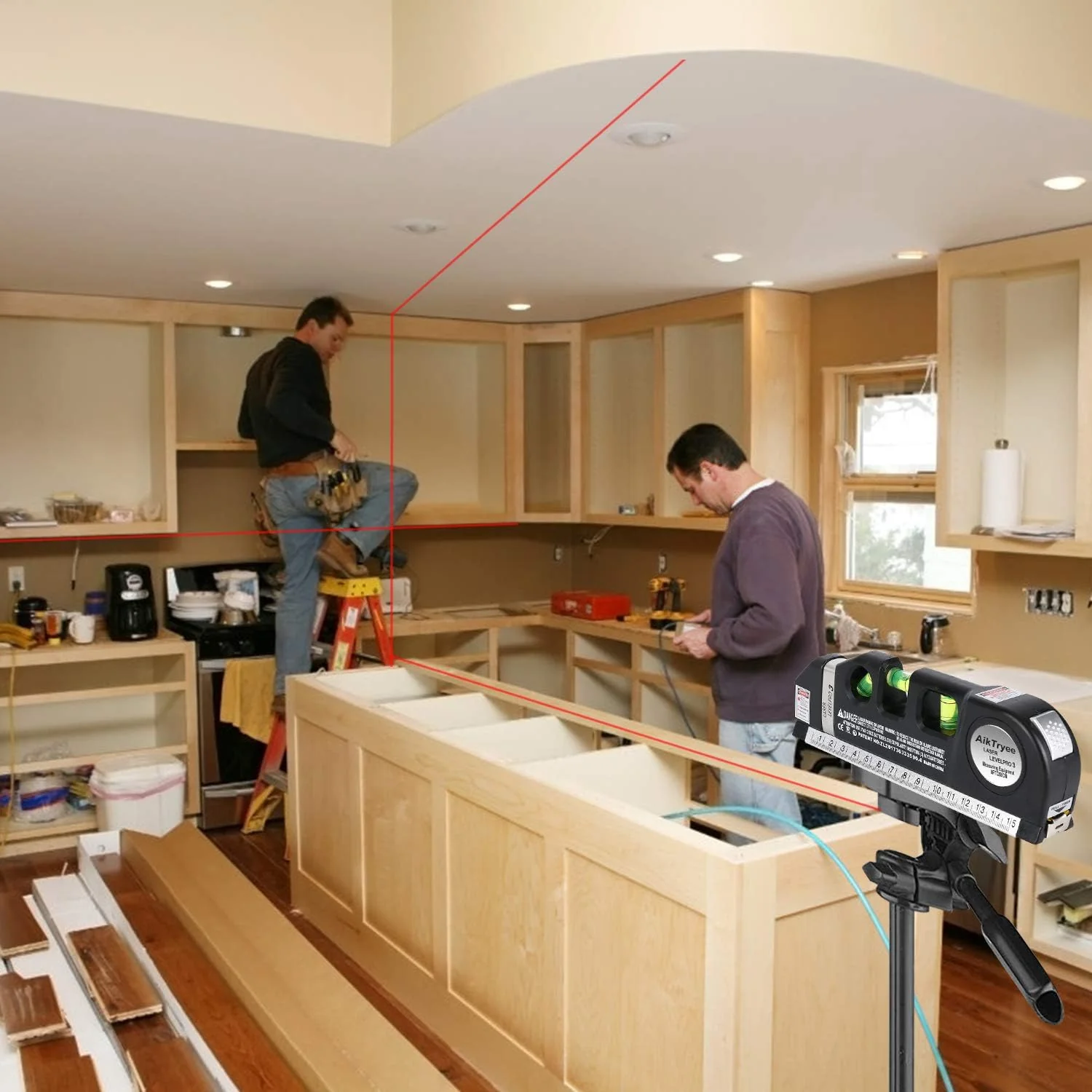 4 in 1 Fixit Laser Level Pro 3 4in1 Multi-Purpose Measuring Tool With 8 Feet Tape - Image 15