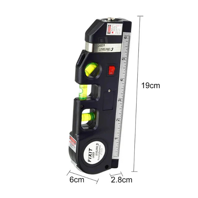 4 in 1 Fixit Laser Level Pro 3 4in1 Multi-Purpose Measuring Tool With 8 Feet Tape - Image 7