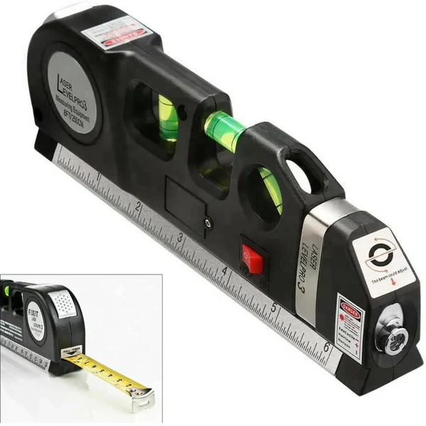 4 in 1 Fixit Laser Level Pro 3 4in1 Multi-Purpose Measuring Tool With 8 Feet Tape - Image 9