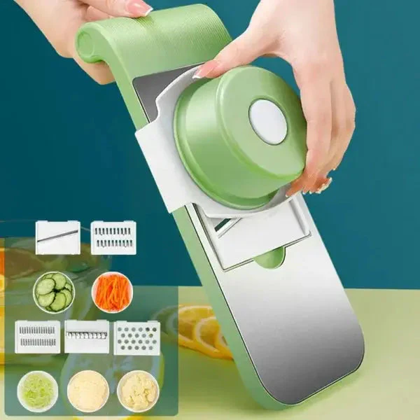 5-in-1 Stainless Steel Veg Cutter & Grater - Image 3