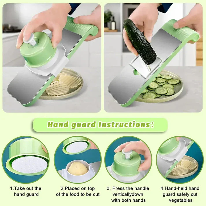 5-in-1 Stainless Steel Veg Cutter & Grater - Image 5