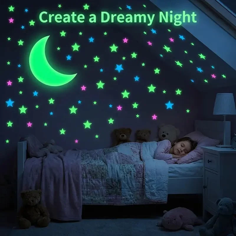 Glow Star Ceiling Stickers – Luminous Galaxy Wall Décor ✨🌙 - Image 3
