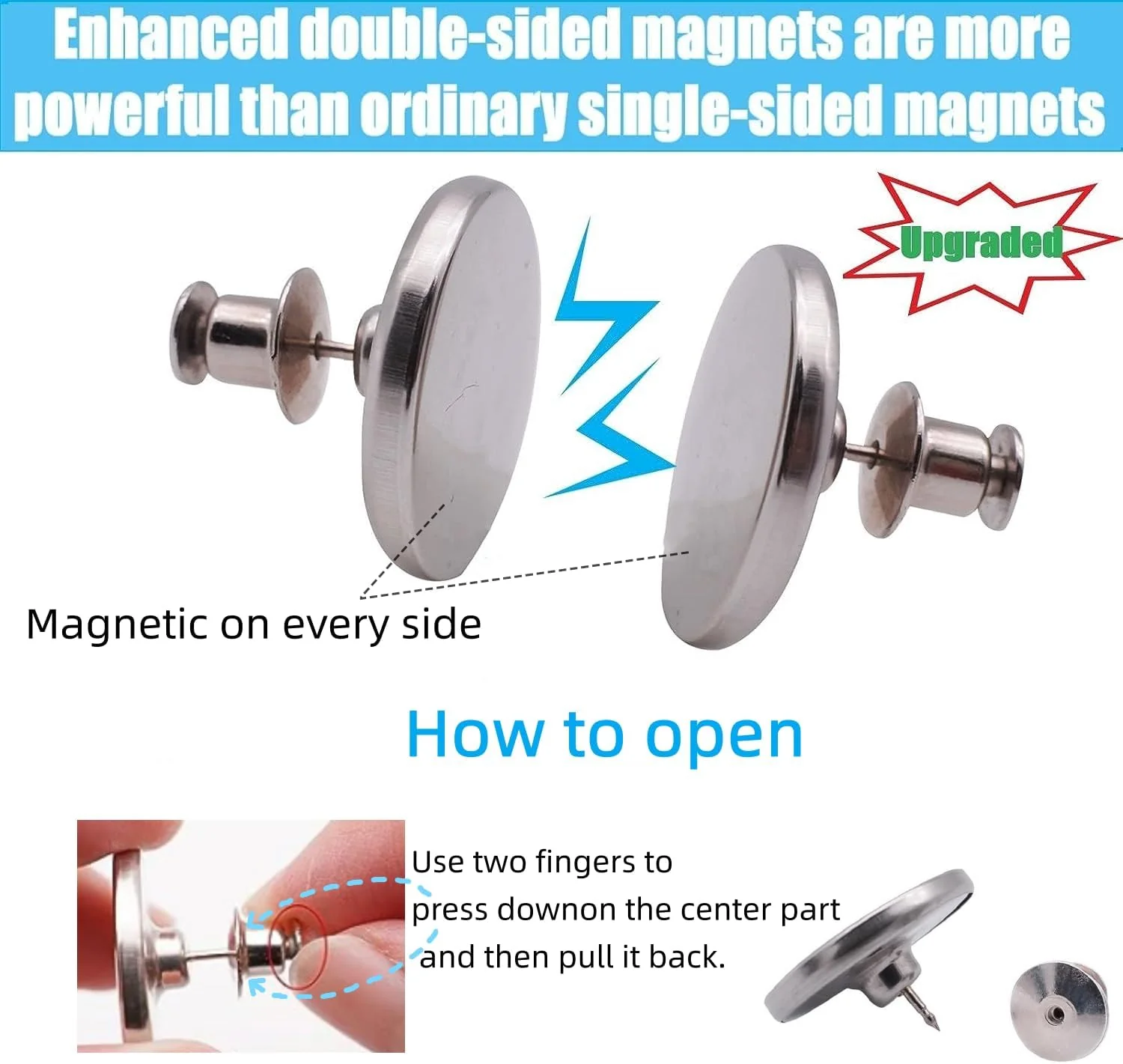 Magnetic Curtain Clips with Tacks - Image 4